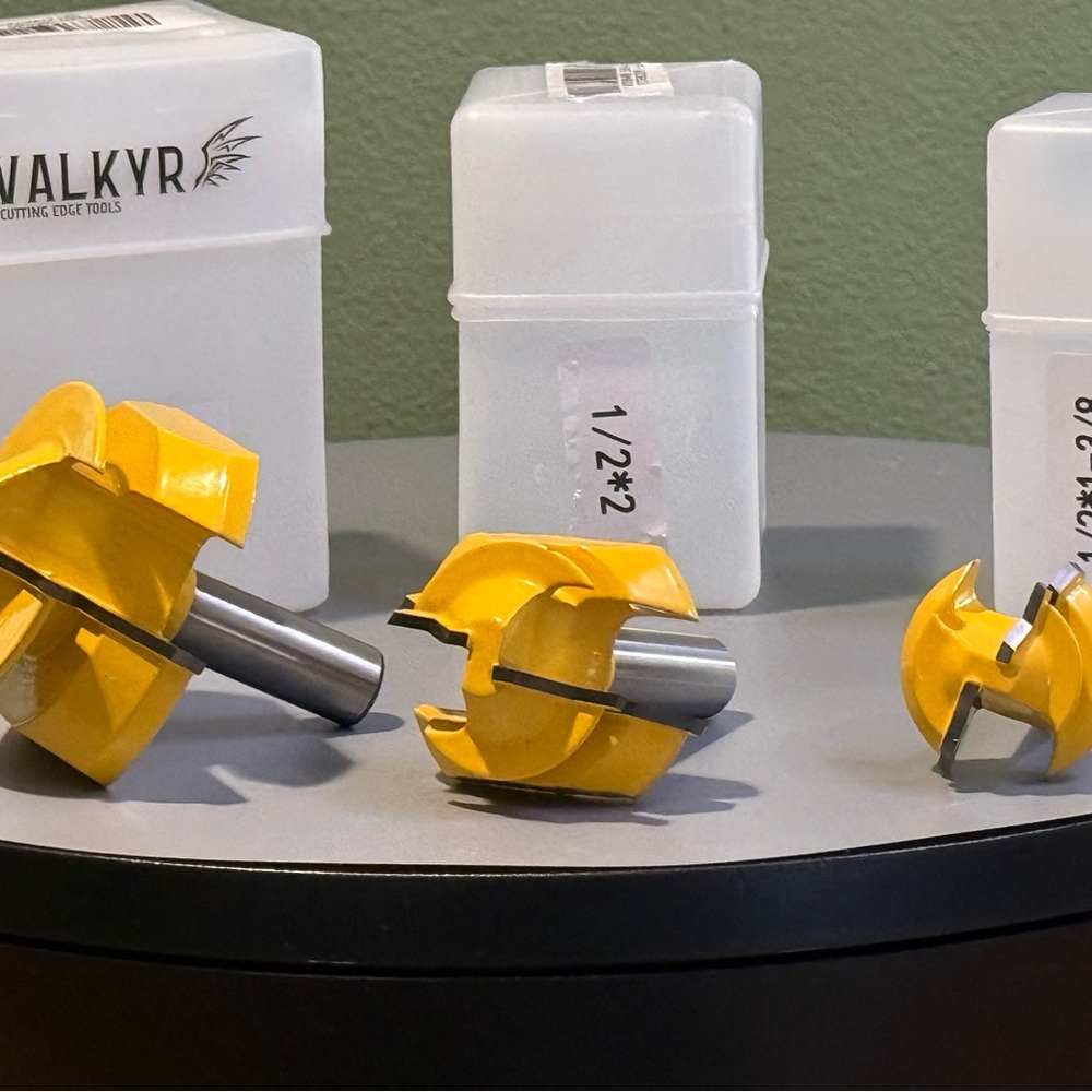 VALKYR Yellow Router Bit Set - 3-Piece Profile Cutter Set - Picture 3 of 16
